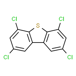ChemSpider 2D Image | 2,4,6,8-Tetrachlorodibenzo[b,d]thiophene | C12H4Cl4S
