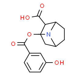 ChemSpider 2D Image | 3-(3-HYDROXY-BENZOYLOXY)-8-METHYL-8-AZA-BICYCLO[3.2.1]OCTANE-2-CARBOXYLIC ACID | C16H19NO5