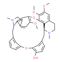 ChemSpider 2D Image | (1S,15S)-21,22,26-Trimethoxy-16,31-dimethyl-8,24-dioxa-16,31-diazaheptacyclo[23.6.2.1~3,7~.1~9,13~.1~15,19~.0~23,34~.0~28,32~]hexatriaconta-3(36),4,6,9(35),10,12,19(34),20,22,25,27,32-dodecaen-10-ol | C37H40N2O6