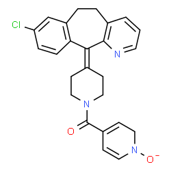 ChemSpider 2D Image | 4-{[4-(8-Chloro-5,6-dihydro-11H-benzo[5,6]cyclohepta[1,2-b]pyridin-11-ylidene)-1-piperidinyl]carbonyl}-1(2H)-pyridinolate | C25H23ClN3O2