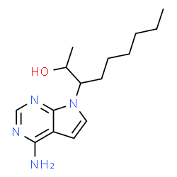 ChemSpider 2D Image | 3-(4-Amino-7H-pyrrolo[2,3-d]pyrimidin-7-yl)-2-nonanol | C15H24N4O