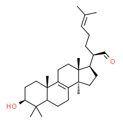 ChemSpider 2D Image | (3beta,5xi)-3-Hydroxylanosta-8,24-dien-21-al | C30H48O2
