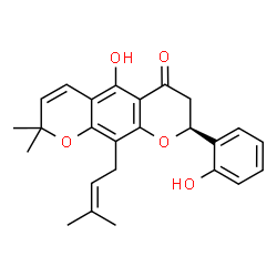 ChemSpider 2D Image | (8S)-5-Hydroxy-8-(2-hydroxyphenyl)-2,2-dimethyl-10-(3-methyl-2-buten-1-yl)-7,8-dihydro-2H,6H-pyrano[3,2-g]chromen-6-one | C25H26O5