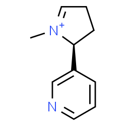 ChemSpider 2D Image | (2S)-1-Methyl-2-(3-pyridinyl)-3,4-dihydro-2H-pyrrolium | C10H13N2