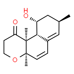 ChemSpider 2D Image | (4aR,8R,10R,10aR,10bS)-10-Hydroxy-4a,8,10b-trimethyl-2,3,4a,8,9,10,10a,10b-octahydro-1H-benzo[f]chromen-1-one | C16H22O3