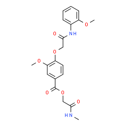 ChemSpider 2D Image | 2-(Methylamino)-2-oxoethyl 3-methoxy-4-{2-[(2-methoxyphenyl)amino]-2-oxoethoxy}benzoate | C20H22N2O7