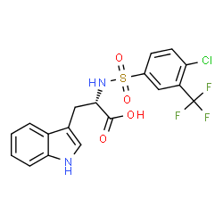 ChemSpider 2D Image | N-{[4-Chloro-3-(trifluoromethyl)phenyl]sulfonyl}-L-tryptophan | C18H14ClF3N2O4S