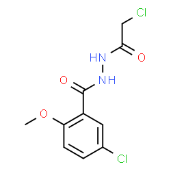 ChemSpider 2D Image | 5-Chloro-N'-(chloroacetyl)-2-methoxybenzohydrazide | C10H10Cl2N2O3