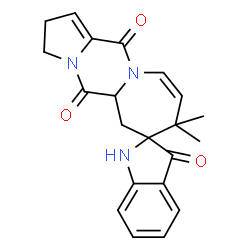 ChemSpider 2D Image | 8',8'-Dimethyl-5a',6'-dihydro-3'H,5'H,8'H-spiro[indole-2,7'-pyrrolo[1',2':4,5]pyrazino[1,2-a]azepine]-3,5',12'(1H,2'H)-trione | C21H21N3O3