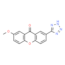ChemSpider 2D Image | 2-Methoxy-7-(2H-tetrazol-5-yl)-9H-xanthen-9-one | C15H10N4O3