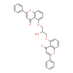 ChemSpider 2D Image | 5,5'-[(2-Hydroxy-1,3-propanediyl)bis(oxy)]bis(2-phenyl-4H-chromen-4-one) | C33H24O7