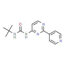 ChemSpider 2D Image | 1-tert-butyl-3-[2-(pyridin-4-yl)pyrimidin-4-yl]urea | C14H17N5O