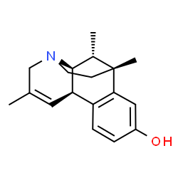 ChemSpider 2D Image | (1R,8R,15S,16R)-8,13,16-Trimethyl-11-azatetracyclo[6.6.2.0~2,7~.0~11,15~]hexadeca-2,4,6,13-tetraen-5-ol | C18H23NO