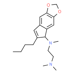 ChemSpider 2D Image | N-(6-Butyl-5H-indeno[5,6-d][1,3]dioxol-5-yl)-N,N',N'-trimethyl-1,2-ethanediamine | C19H28N2O2
