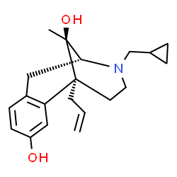 ChemSpider 2D Image | (1S,9R,13R)-1-Allyl-10-(cyclopropylmethyl)-13-methyl-10-azatricyclo[7.3.1.0~2,7~]trideca-2,4,6-triene-4,13-diol | C20H27NO2
