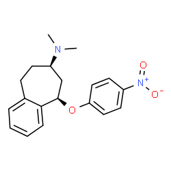 ChemSpider 2D Image | (5R,7R)-N,N-Dimethyl-5-(4-nitrophenoxy)-6,7,8,9-tetrahydro-5H-benzo[7]annulen-7-amine | C19H22N2O3
