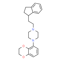 ChemSpider 2D Image | 1-(2,3-Dihydro-1,4-benzodioxin-5-yl)-4-[2-(2,3-dihydro-1H-inden-1-yl)ethyl]piperazine | C23H28N2O2