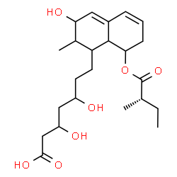 ChemSpider 2D Image | 3,5-Dihydroxy-7-(3-hydroxy-2-methyl-8-{[(2S)-2-methylbutanoyl]oxy}-1,2,3,7,8,8a-hexahydro-1-naphthalenyl)heptanoic acid | C23H36O7