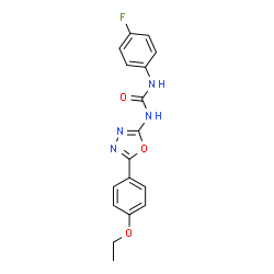 ChemSpider 2D Image | 1-[5-(4-Ethoxyphenyl)-1,3,4-oxadiazol-2-yl]-3-(4-fluorophenyl)urea | C17H15FN4O3