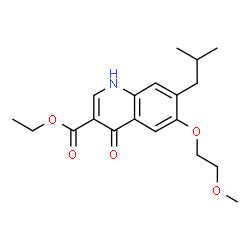 ChemSpider 2D Image | Ethyl 7-isobutyl-6-(2-methoxyethoxy)-4-oxo-1,4-dihydro-3-quinolinecarboxylate | C19H25NO5