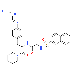 ChemSpider 2D Image | 1-{N-(2-Naphthylsulfonyl)glycyl-4-[(E)-(hydrazinomethylene)amino]phenylalanyl}piperidine | C27H32N6O4S