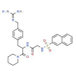 ChemSpider 2D Image | 1-[N-(2-Naphthylsulfonyl)glycyl-4-{[(diaminomethylene)amino]methyl}phenylalanyl]piperidine | C28H34N6O4S