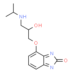 ChemSpider 2D Image | 4-(3-(Isopropylamino)-2-hydroxypropoxy)-2H-benzimidazol-2-one | C13H17N3O3