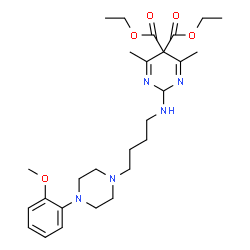 ChemSpider 2D Image | Diethyl 2-({4-[4-(2-methoxyphenyl)-1-piperazinyl]butyl}amino)-4,6-dimethyl-5,5(2H)-pyrimidinedicarboxylate | C27H41N5O5