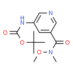 ChemSpider 2D Image | tert-Butyl (5-(methoxy(methyl)carbamoyl)pyridin-3-yl)carbamate | C13H19N3O4