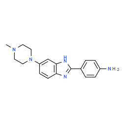 ChemSpider 2D Image | 4-[6-(4-Methyl-1-piperazinyl)-1H-benzimidazol-2-yl]aniline | C18H21N5