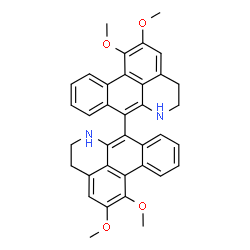 ChemSpider 2D Image | 1,1',2,2'-Tetramethoxy-5,5',6,6'-tetrahydro-4H,4'H-7,7'-bidibenzo[de,g]quinoline | C36H32N2O4