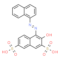 ChemSpider 2D Image | 3-Hydroxy-4-(1-naphthyldiazenyl)-2,7-naphthalenedisulfonic acid | C20H14N2O7S2