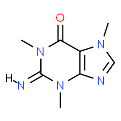 ChemSpider 2D Image | (2Z)-2-Imino-1,3,7-trimethyl-1,2,3,7-tetrahydro-6H-purin-6-one | C8H11N5O
