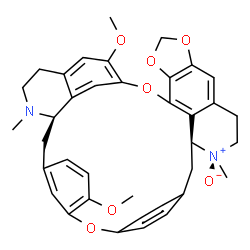 ChemSpider 2D Image | (13R,14S,27R)-22,33-Dimethoxy-13,28-dimethyl-2,5,7,20-tetraoxa-13,28-diazaoctacyclo[25.6.2.2~16,19~.1~3,10~.1~21,25~.0~4,8~.0~14,39~.0~31,35~]nonatriaconta-1(33),3,8,10(39),16,18,21(36),22,24,31,34,37
-dodecaene 13-oxide | C37H38N2O7