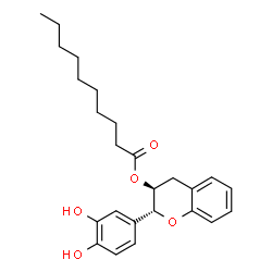 ChemSpider 2D Image | (2R,3S)-2-(3,4-Dihydroxyphenyl)-3,4-dihydro-2H-chromen-3-yl decanoate | C25H32O5