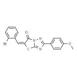 ChemSpider 2D Image | (5E)-5-(2-Bromobenzylidene)-2-(4-methoxyphenyl)[1,3]thiazolo[3,2-b][1,2,4]triazol-6(5H)-one | C18H12BrN3O2S