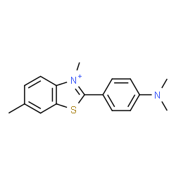 ChemSpider 2D Image | 2-[4-(Dimethylamino)phenyl]-3,6-dimethyl-1,3-benzothiazol-3-ium | C17H19N2S