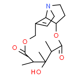 ChemSpider 2D Image | 4-Hydroxy-3,4,5-trimethyl-4,5,8,10,12,13,13a,13b-octahydro-2H-[1,6]dioxacycloundecino[2,3,4-gh]pyrrolizine-2,6(3H)-dione | C16H23NO5