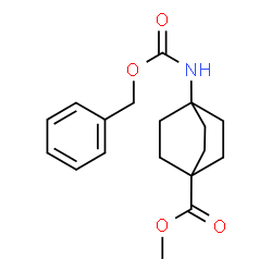 ChemSpider 2D Image | Methyl 4-{[(benzyloxy)carbonyl]amino}bicyclo[2.2.2]octane-1-carboxylate | C18H23NO4
