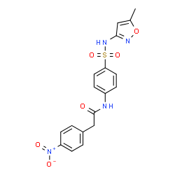 ChemSpider 2D Image | N-{4-[(5-Methyl-1,2-oxazol-3-yl)sulfamoyl]phenyl}-2-(4-nitrophenyl)acetamide | C18H16N4O6S