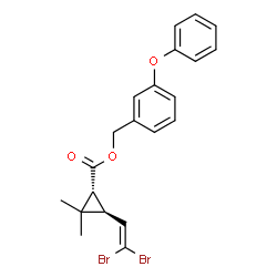 ChemSpider 2D Image | 3-Phenoxybenzyl (1R,3S)-3-(2,2-dibromovinyl)-2,2-dimethylcyclopropanecarboxylate | C21H20Br2O3