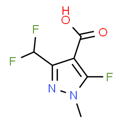 ChemSpider 2D Image | 3-(Difluoromethyl)-5-fluoro-1-methyl-1H-pyrazole-4-carboxylic acid | C6H5F3N2O2