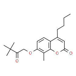 ChemSpider 2D Image | 4-Butyl-7-(3,3-dimethyl-2-oxobutoxy)-8-methyl-2H-chromen-2-one | C20H26O4