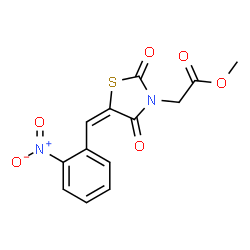 ChemSpider 2D Image | Methyl [(5E)-5-(2-nitrobenzylidene)-2,4-dioxo-1,3-thiazolidin-3-yl]acetate | C13H10N2O6S