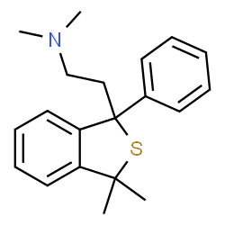 ChemSpider 2D Image | 1,3-Dihydro-N,N,3,3-tetramethyl-1-phenylbenzo(c)thiophene-1-ethanamine | C20H25NS
