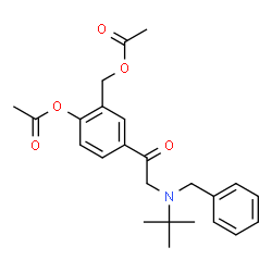 ChemSpider 2D Image | 2-Acetoxy-5-[N-benzyl-N-(2-methyl-2-propanyl)glycyl]benzyl acetate | C24H29NO5