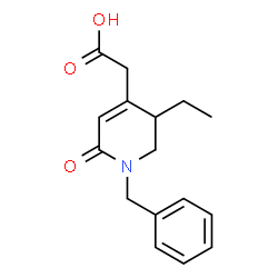 ChemSpider 2D Image | (1-Benzyl-3-ethyl-6-oxo-1,2,3,6-tetrahydro-4-pyridinyl)acetic acid | C16H19NO3