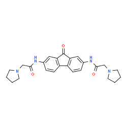 ChemSpider 2D Image | N,N'-(9-Oxo-9H-fluorene-2,7-diyl)bis[2-(1-pyrrolidinyl)acetamide] | C25H28N4O3