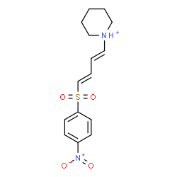 ChemSpider 2D Image | 1-{(1E,3E)-4-[(4-Nitrophenyl)sulfonyl]-1,3-butadien-1-yl}piperidinium | C15H19N2O4S