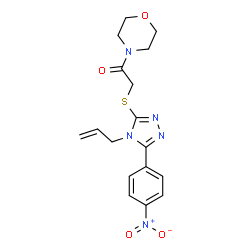 ChemSpider 2D Image | 2-{[4-Allyl-5-(4-nitrophenyl)-4H-1,2,4-triazol-3-yl]sulfanyl}-1-(4-morpholinyl)ethanone | C17H19N5O4S